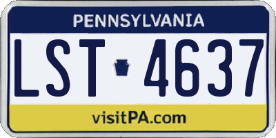 PA license plate LST4637