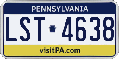 PA license plate LST4638