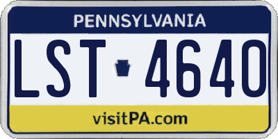 PA license plate LST4640