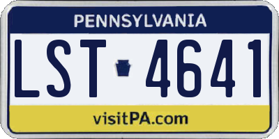 PA license plate LST4641