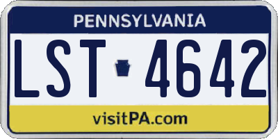 PA license plate LST4642