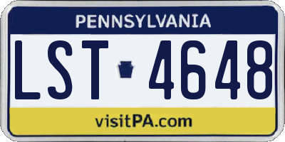 PA license plate LST4648