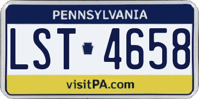 PA license plate LST4658