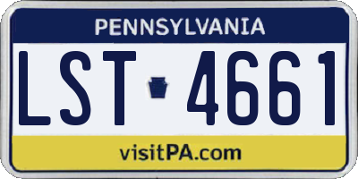 PA license plate LST4661