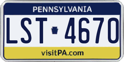 PA license plate LST4670
