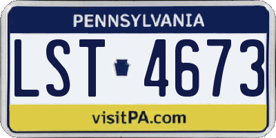 PA license plate LST4673