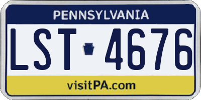 PA license plate LST4676