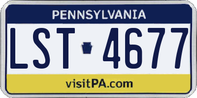 PA license plate LST4677