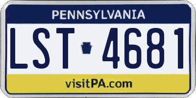 PA license plate LST4681