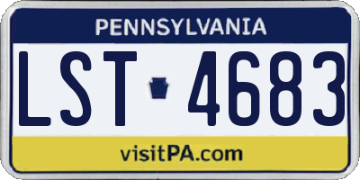 PA license plate LST4683