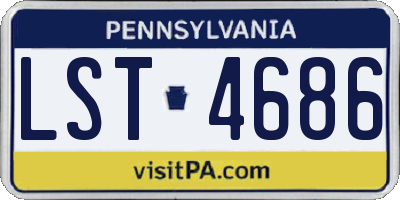 PA license plate LST4686