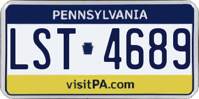 PA license plate LST4689