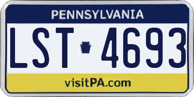PA license plate LST4693
