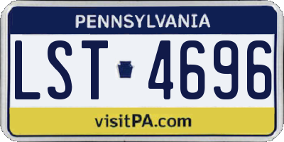 PA license plate LST4696