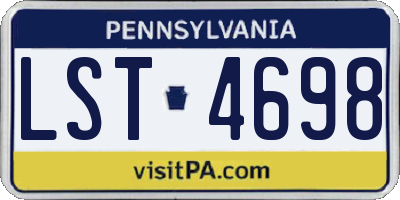PA license plate LST4698