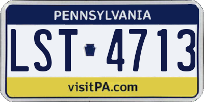 PA license plate LST4713