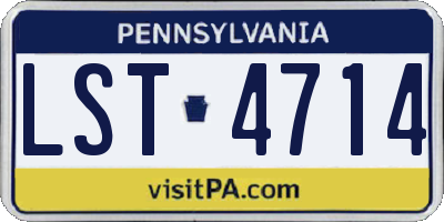PA license plate LST4714
