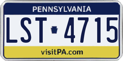 PA license plate LST4715