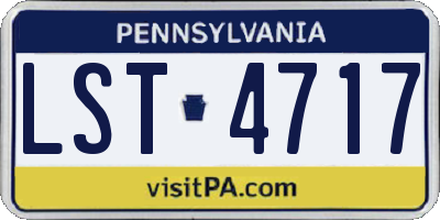 PA license plate LST4717