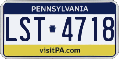 PA license plate LST4718