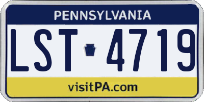 PA license plate LST4719