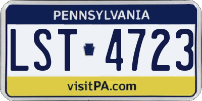 PA license plate LST4723