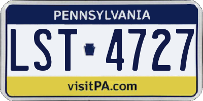 PA license plate LST4727