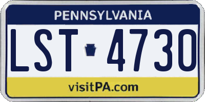 PA license plate LST4730