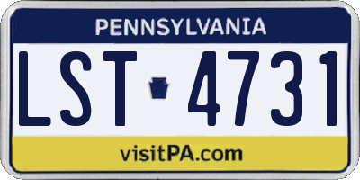 PA license plate LST4731