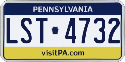 PA license plate LST4732