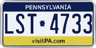 PA license plate LST4733