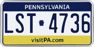 PA license plate LST4736