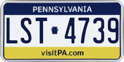 PA license plate LST4739