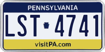 PA license plate LST4741