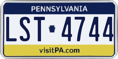 PA license plate LST4744