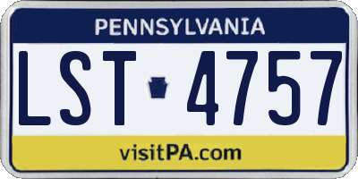 PA license plate LST4757