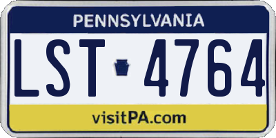 PA license plate LST4764