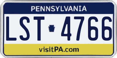 PA license plate LST4766
