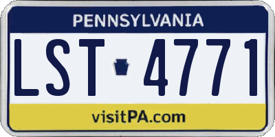 PA license plate LST4771