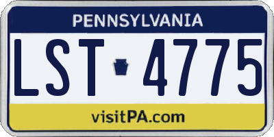 PA license plate LST4775