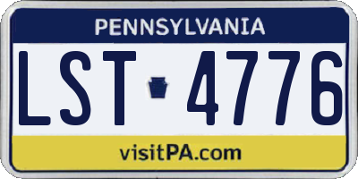 PA license plate LST4776