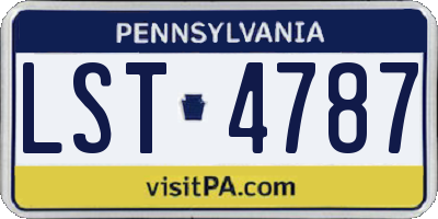 PA license plate LST4787