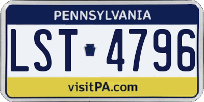 PA license plate LST4796