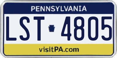 PA license plate LST4805