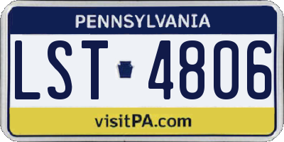 PA license plate LST4806