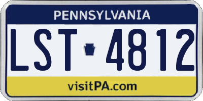 PA license plate LST4812
