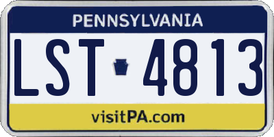 PA license plate LST4813