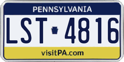 PA license plate LST4816