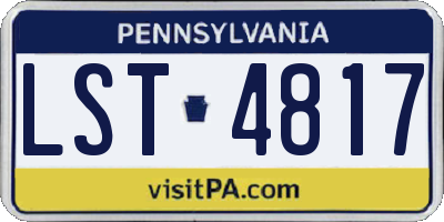 PA license plate LST4817