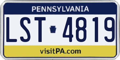 PA license plate LST4819
